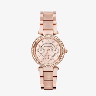 [โค้ดWATCAUG88] Michael Kors นาฬิกาข้อมือผู้หญิง Mini Parker Multi-Function Rose Blush Acetate Rose Gold รุ่น MK6110 