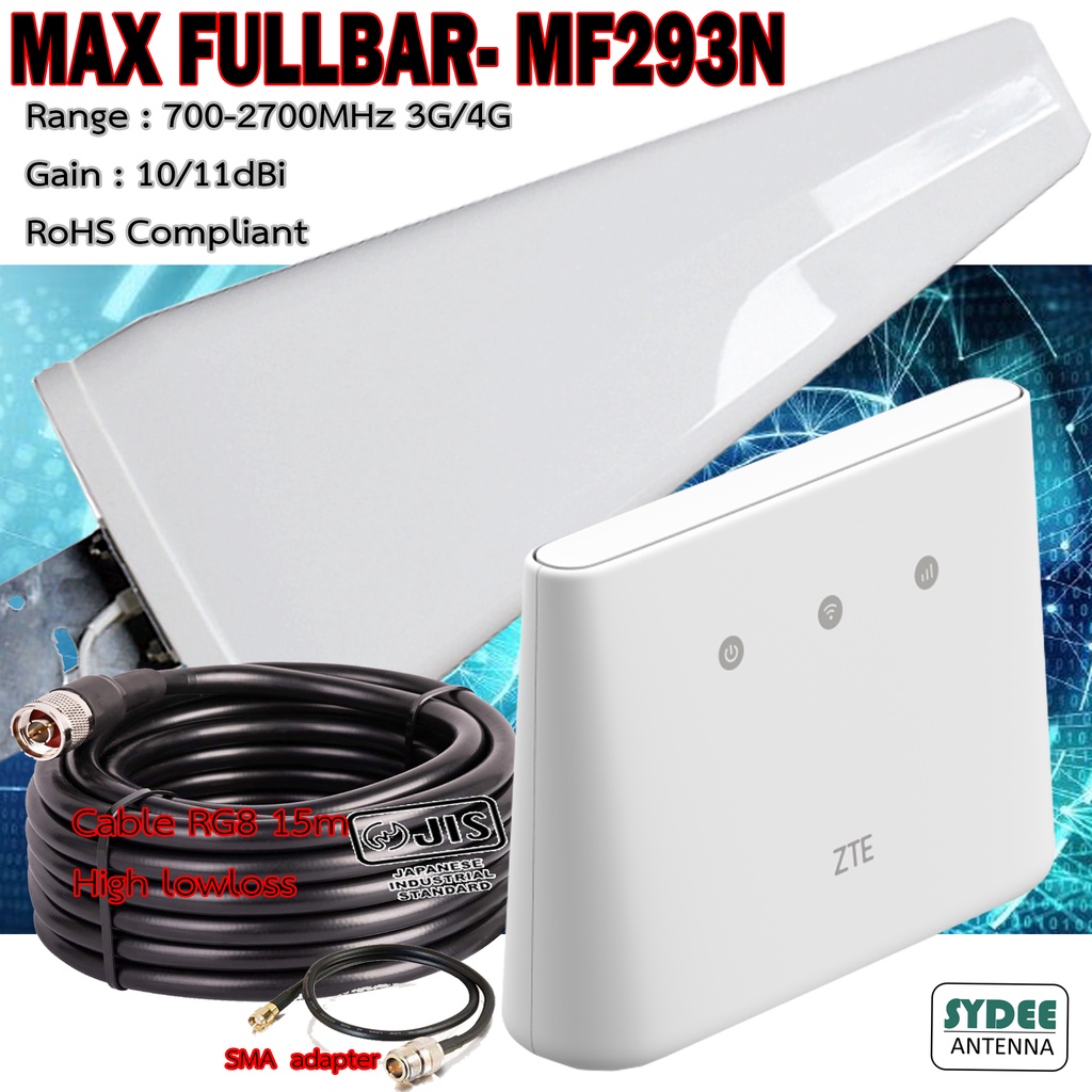 ZTE MF293N CPE 4G Router พร้อมชุดสายอากาศระยะไกล | Shopee Thailand