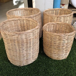 กระถางต้นไม้ หวายกระบอก 9 นิ้ว 10 นิ้ว 11 นิ้ว 12 นิ้ว พร้อมส่ง ใช้ใส่ของปลูกต้นไม้สินค้าใหม่ ราคาส่งถูก
