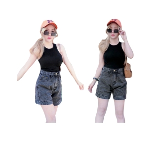 โปรโมชั่น : Cc jeans 103 S-5XL กางเกงยีนส์ผู้หญิง ขาสั้น เอวสูง ฟอกเซอร์