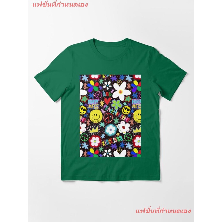 เสื้อยืดโอเวอร์ไซส์แฟชั่นที่กำหนดเอง-peaceminusone-จี-ดรากอน-เสื้อพิมพ์ลาย-pmo-colorful-collage-essential-t-shirt-เสื้อ