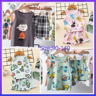 Boys T-shirt Set Kids vest top+shorts children pajamas for baby 3-8years old