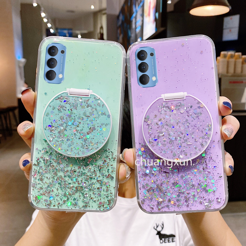 new-casing-oppo-reno-5-reno-5-5g-reno-5pro-เคส-case-star-sequins-bracket-with-makeup-mirror-multifunction-phone-case-back-cover-เคสโทรศัพท