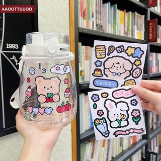 INS DIY Cartoon Cute Stickers Bear Bunny Puppy Water Cup Thermos Sticker PVC Waterproof Sticker