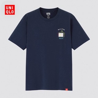 Uniqlo เสื้อยืดลําลองสําหรับผู้ชาย/ผู้หญิงแขนสั้นคอกลมพิมพ์ลาย (Ut) Line Friends 194397