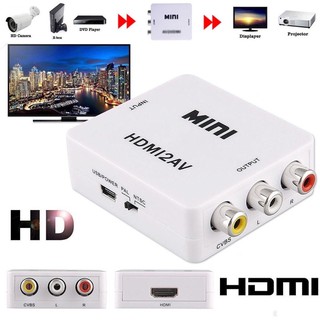 HDMI to AV Converter (1080P) แปลงสัญญาณภาพและเสียงจาก HDMI เป็น AV HDMI TO RCA(สีขาว)