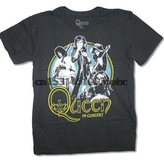 เสื้อยืดพิมพ์ลายแฟชั่น เสื้อยืดลําลอง แขนสั้น พิมพ์ลาย Queen In Concert Classic Band Image สไตล์สตรีท
