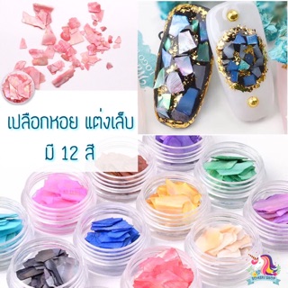 ภาพหน้าปกสินค้า💜พร้อมส่ง💜เปลือกหอยแต่งเล็บ 12 สี แบบบาง ติดง่าย ที่เกี่ยวข้อง