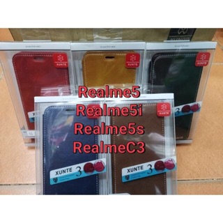 เคสฝา​พับ​XUNTE3 ใส่​บัตร​+พร้อม​ล็อค​แม่เหล็ก​ด้วย​ For Realme 5/5i /Realme 5Pro/