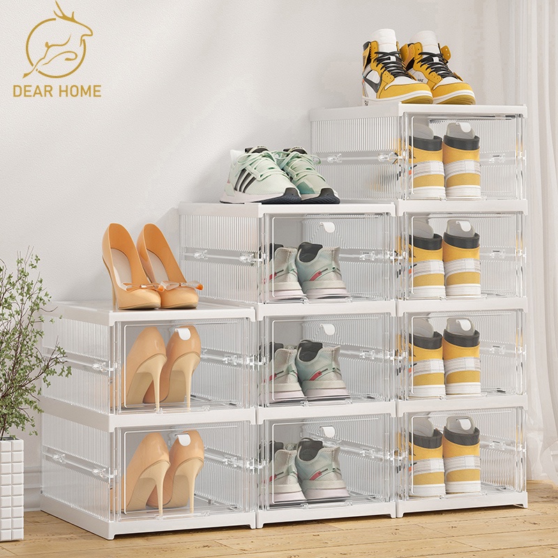 dear-home-กล่องรองเท้า-ตู้รองเท้าแบบดึงออกไม่ต้องติดตั้ง-1-ชุด-มี-3-กล่อง-หรือ-1-ชุด-มี-6-กล่อง