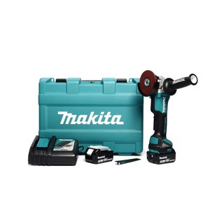 MAKITA เครื่องเจียร์ไร้สาย 4" สวิทซ์บีบ 18V รุ่น DGA408RFE (พร้อมแบต 18V+18V / แท่นชาร์จ)