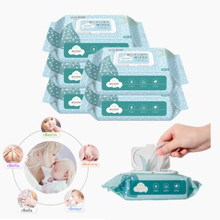 ทิชชู่เปียก น้ำแร่ ทิชชู่เปียกคุณภาพพรีเมี่ยม ขนาด1ห่อ 80 แผ่น WIPES