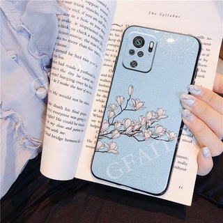 In Stock เคส Xiaomi Redmi Note 10 Pro / Note10 4G 2021 New Phone Case Glitter Flower Series Gardenia Magnolia And Stylish Back Cover Casing เคสโทรศัพท์