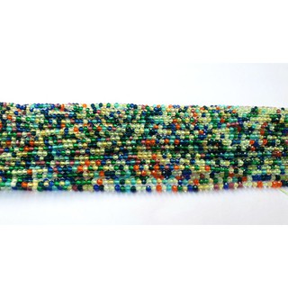 หินหลากสี 1 เส้น ขนาด 2 มม. 14.7" เกรด AAA อะไหล่ร้อยเครื่องประดับ Multi Gemstone Faceted Rondelle Beads