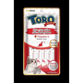 TORO​ PLUSแพ็คเล็ก5ชิ้น​สีแดงขนมแมวเลีย​ เสริมวิตามินเอ