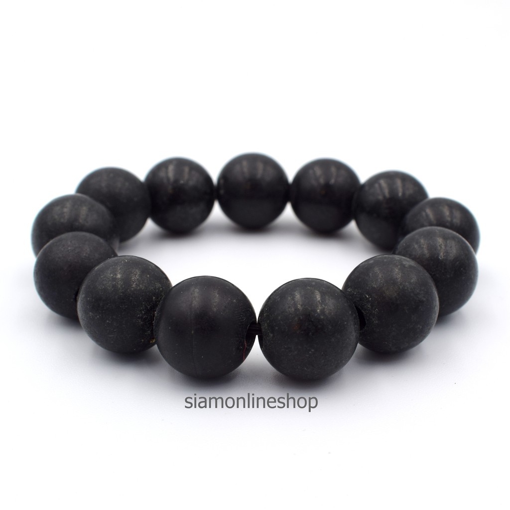 ราคาและรีวิวBLACK JADE หยกดำ กำไลหยกพม่าแท้ ขนาด 14 มม. by siamonlineshop