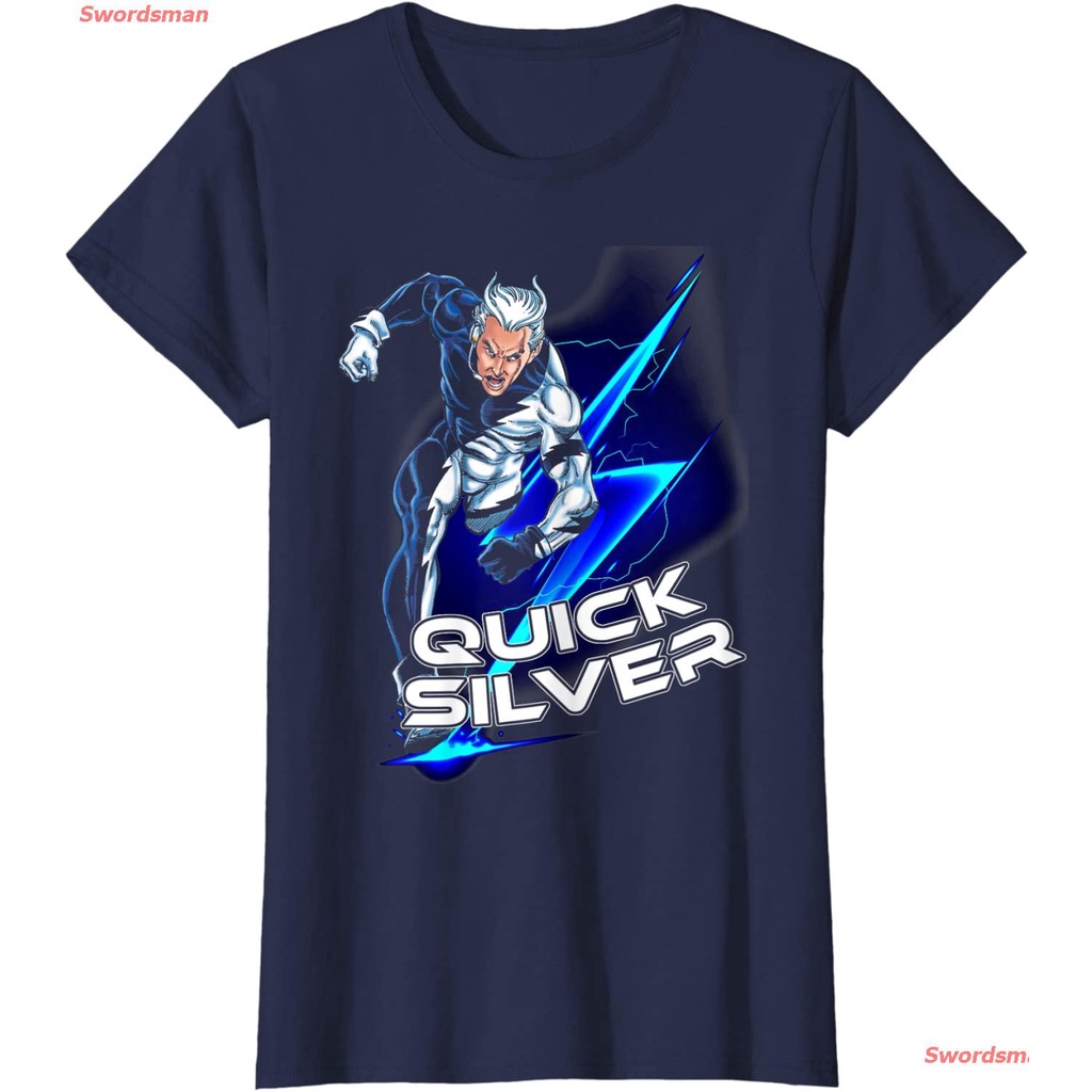 เสื้อยืดพิมพ์ลายแฟชั่น-เสื้อยืดผู้ชายและผู้หญิง-marvel-x-men-quicksilver-speeding-sprint-graphic-t-shirt-mens-womens-t