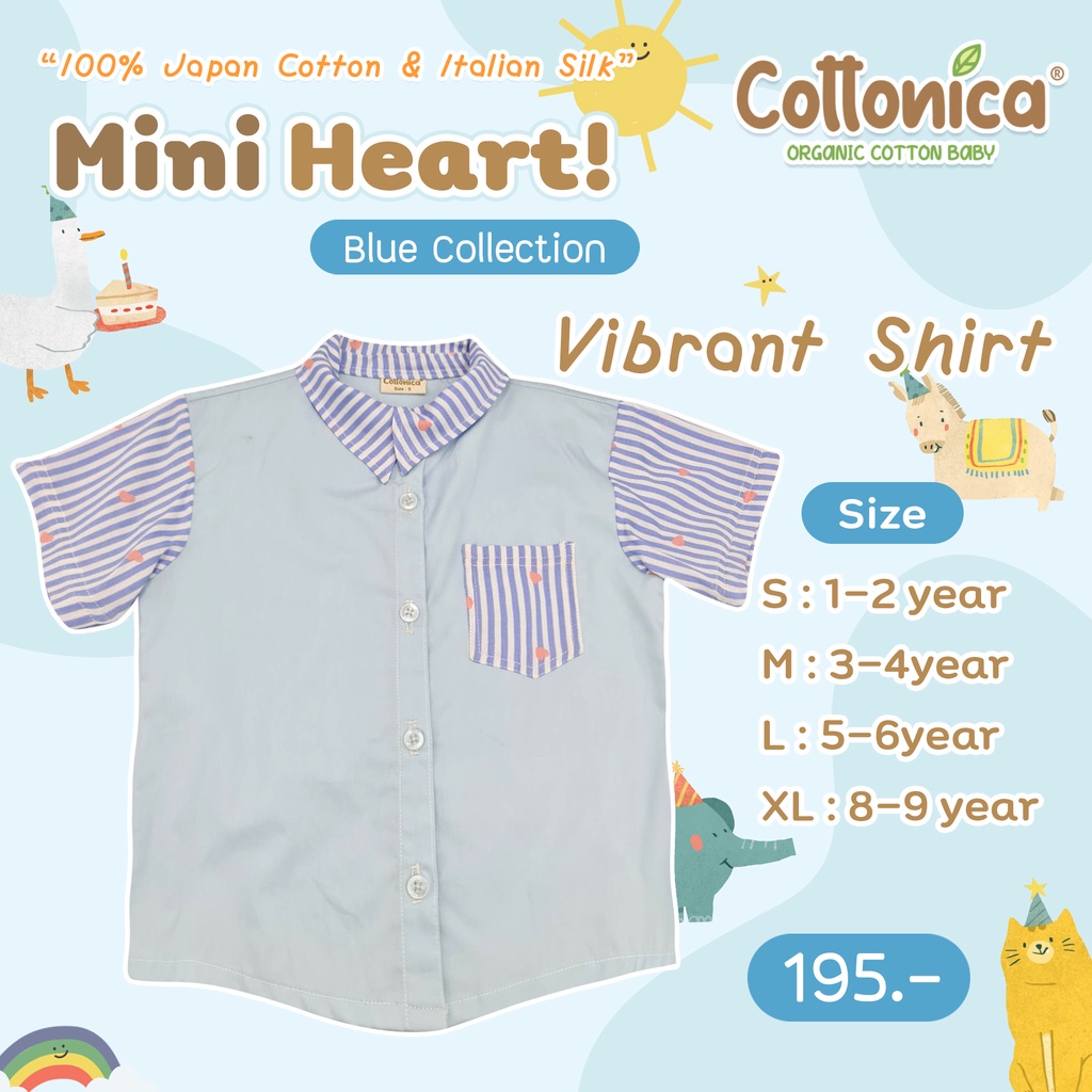 mini-heart-blue-collection-100-japan-cotton-amp-italian-silk-เสื้อเชิ้ตเด็ก-กางเกงเด็ก-เดรสเด็กผู้หญิง