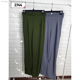 กางเกงผู้หญิงwomens pants✥☁โค้ดลดเพิ่ม SMEDDAY44 (FreeSize) กางเกงวูลเวฟ ทรงขากระบอกเอววี (M2744)