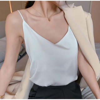 🔥🔥เสื้อแฟชั่นด้านใน สไตล์sexy น่ารักด้วยสายเดี่ยวสีละมุนน่ารัก