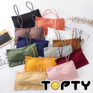 รูปภาพขนาดย่อของTOPTY สายเดี่ยวผ้าร่อง อกกระชับ มีฟองน้ำ ใส่สบาย มี4สีลองเช็คราคา