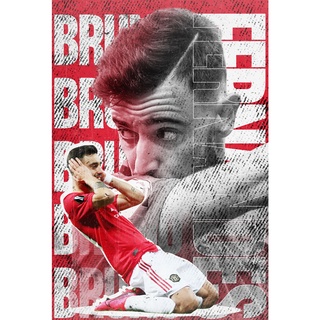 โปสเตอร์ บรูโน่ Bruno Manchester United แมนเชสเตอร์ยูไนเต็ด Manu MUFC แมนยู Red Devils Poster ของขวัญ ฟุตบอล Football