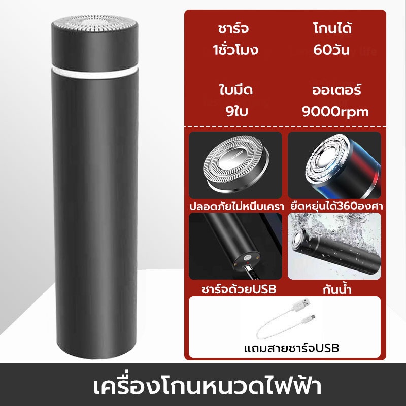 เครื่องโกนหนวดไฟฟ้ามินิ-ที่โกนหนวดไฟฟ้า-มีดโกนหนวดไฟฟ้า-กันน้ำทั้งตัว-ชาร์จด้วย-usb-ปลอดภัยไม่หนีบเครา-พกพาง่าย