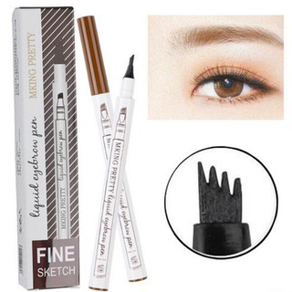 ดินสอเขียนคิ้วแบบสองหัวกันน้ำ Sketch Eyebrow Pencil Waterproof Fork tip Eyebrow Tattoo Pen Eyebrow Pen