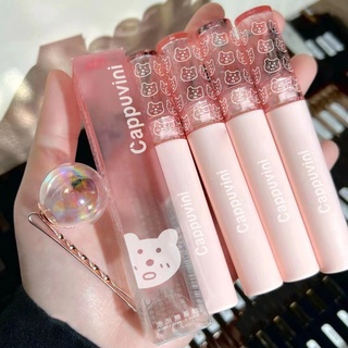 Beauty GLAZED Bubble bear ลิปกลอส น่ารัก กระจกน้ํา ลิปกลอส ลิปสติก ติดทนนาน ชุ่มชื้น ชุ่มชื้น ลิปทินท์ เครื่องสําอาง