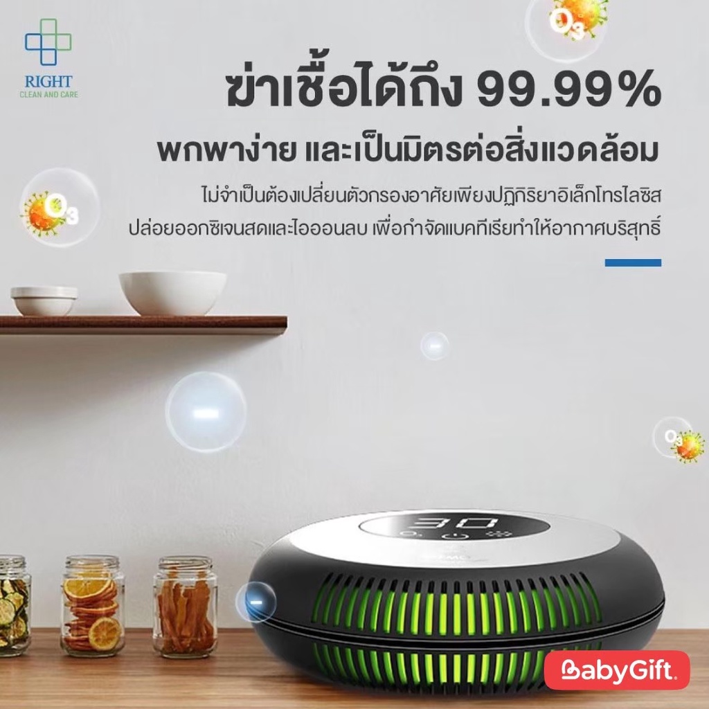 right-clean-and-care-เครื่องผลิตโอโซน-ฟอกอากาศและลดค่าฝุ่น-pm2-5-pmo-คละสี