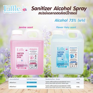 Eiffle - สเปรย์แอลกอฮอล์  Sanitizer Alcohol Spray 75% ขนาด 1 ลิตร มีเลขจดแจ้ง chemicalmax สเปรย์ สีฟ้า สีชมพู