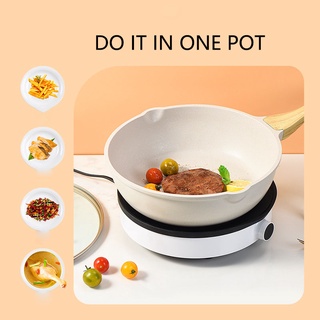 ↂ﹍Maifan Stone Wok Non-Stick Pan Kitchen Cooker With Lid Cooking Pot Household Japanese Induction Cooker Gas Stove Fryin