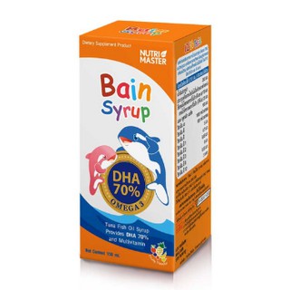 ภาพขนาดย่อของภาพหน้าปกสินค้าBain Syrup 150 ml - เบน ไซรัป วิตามินเด็ก บำรุงสมอง บำรุงร่างกาย มีส่วนผสม ของโอเมก้า 3 (Omega 3 ) และ ดีเอชเอ(DHA) จากร้าน wwpharmacyshop บน Shopee ภาพที่ 2