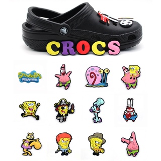 จี้การ์ตูนอนิเมะ SpongeBob SquarePants Graffiti Series Jibbitz PVC สไตล์คลาสสิก สําหรับตกแต่งรองเท้า Crocs Clogs เหมาะกับเด็กผู้ชาย และเด็กผู้หญิง