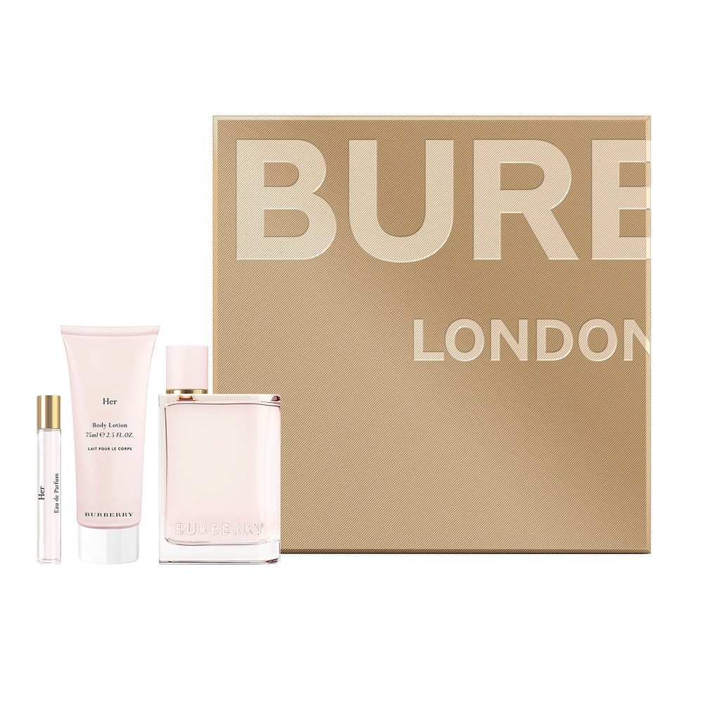 Burberry Her by Burberry 100 ml EDP 3 Piece Gift Set Shopee Thailand