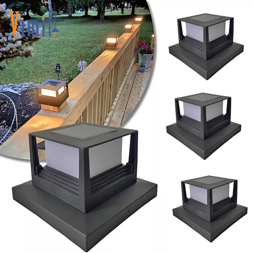【ซื้อ 1 แถมของขวัญฟรี】Vimite โคมไฟหัวเสาโซล่าเซล Led Solar Post Light ...