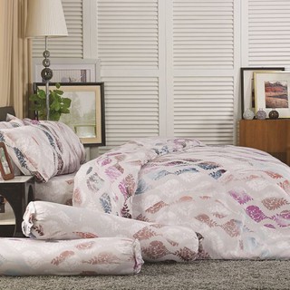 PREMIER SATIN ชุดผ้าปูที่นอน พร้อมผ้านวม รุ่น FACINO 330T ขนาด 6 ฟุต (ชุด 6 ชิ้น) สีชมพู ชุดเครื่องนอน