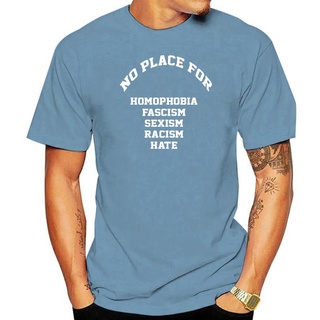 เสื้อยืดคอกลม ผ้าฝ้าย พิมพ์ลาย No Place For phobia Sexism Racism Hate สีพื้น สไตล์ฮิปฮอป สําหรับผู้ชายสามารถปรับแต่งได้