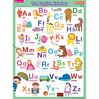 โปสเตอร์พลาสติก The English Alphabet (ใช้ร่วมกับปากกาพูดได้Talking Penได้)