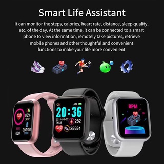 ภาพขนาดย่อของภาพหน้าปกสินค้าY68 กีฬาสมาร์ทวอทช์ ดำ/ขาว/ชมพู สําหรับ Ios & Android มัลติฟังก์ชั่น Smart watch การตรวจสอบการนอนหลับและมอนิเตอร์หัวใจ จากร้าน simple.pro บน Shopee