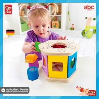 Hape ของเล่นไม้ บล็อคหยอดทรงเรขาคณิต Shake and Match Shape Sorter ของเล่นเสริมพัฒนาการ 1 ขวบ ขึ้นไป