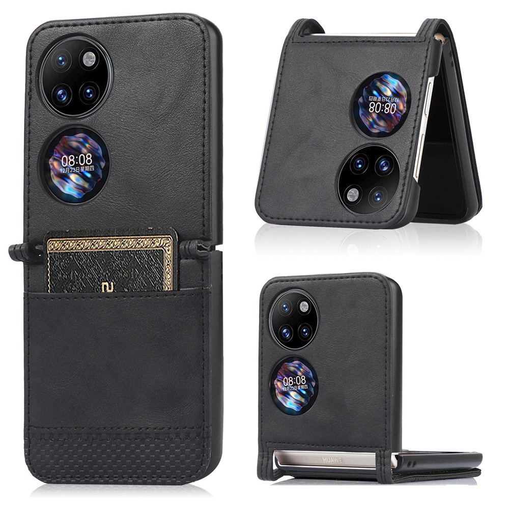 เคสหนัง-pu-ฝาพับแม่เหล็ก-พร้อมช่องใส่บัตร-สไตล์วินเทจ-สําหรับ-huawei-p50-pocket-bal-al00