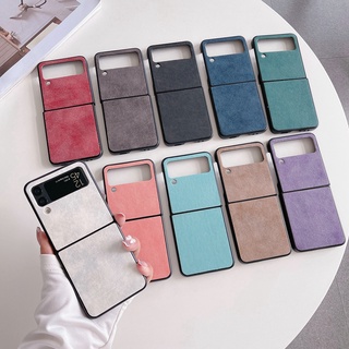 เคสโทรศัพท์หนัง PU แบบแข็ง ฝาพับ หรูหรา สําหรับ Samsung Galaxy Z Flip5 Flip 4 3 Z Flip3 Flip4 5G ZFlip3