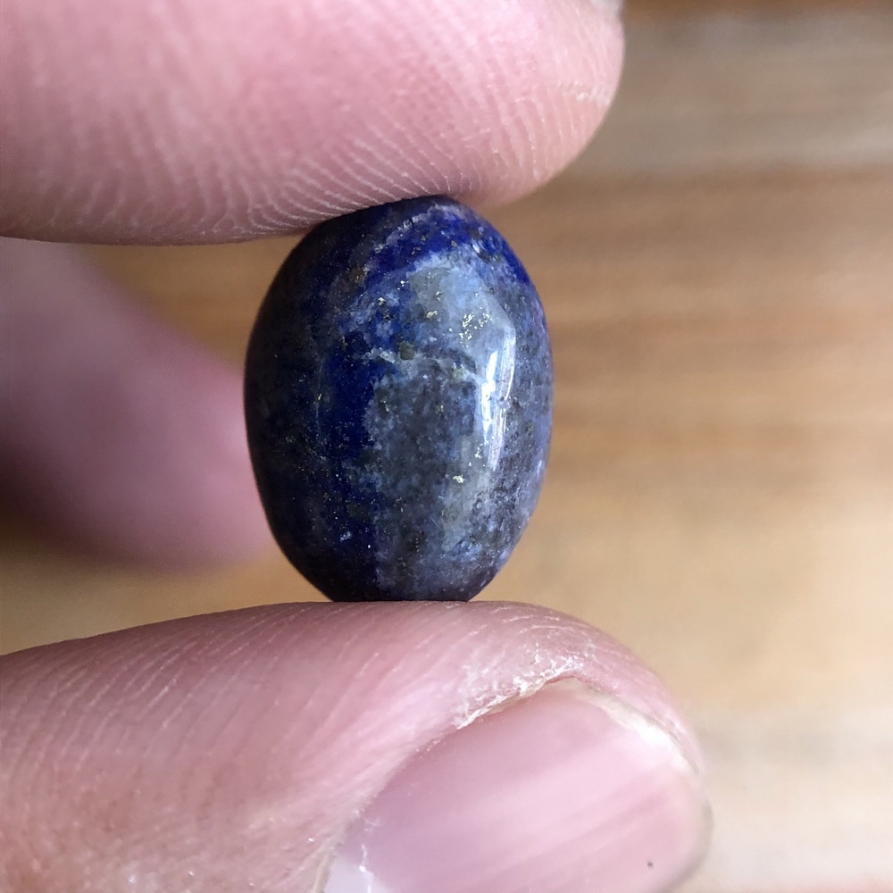 หินลาพิส-ลาซูลี-หินแท้-100-ทรงหัวแหวนหลังเบี้ย-lapis-lazuli