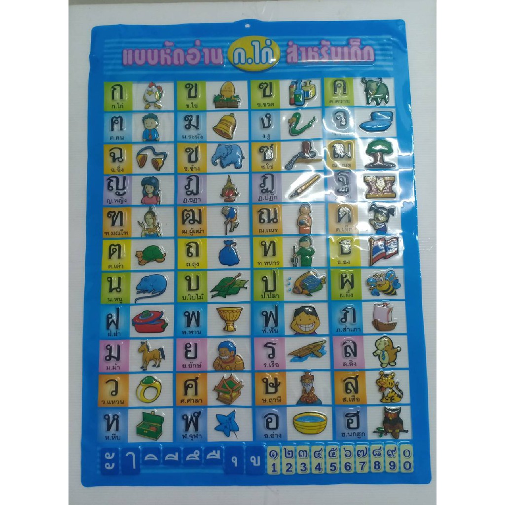 โปสเตอร์หัดอ่านสำหรับเด็ก-แบบตัวอักษรนูน