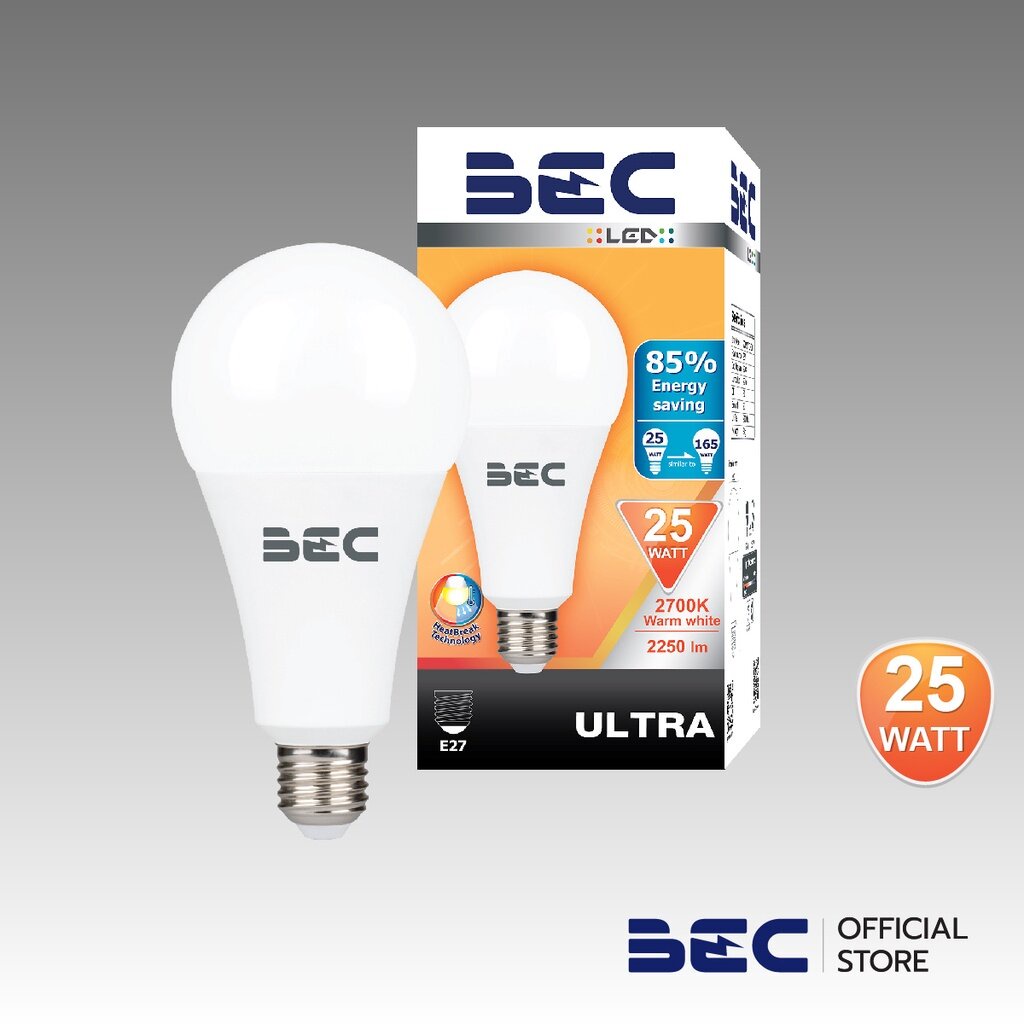 bec-ultra-25w-หลอดไฟ-led-ขั้ว-e27-แสงวอร์มไวท์-เดย์ไลท์-แพ็ค2หลอด