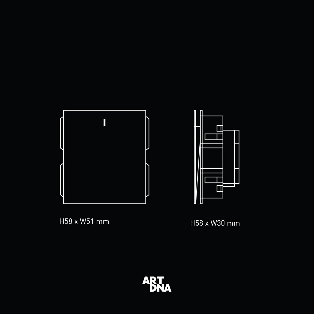 art-dna-รุ่น-a77-switch-led-1-gang-4-1-way-ช่อง-ขนาด-3x3-เฟรมขัดเงา-ปลั๊กไฟโมเดิร์น-ปลั๊กไฟสวยๆ-สวิทซ์-สวยๆ