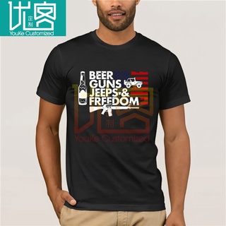 พร้อมส่ง เสื้อยืดแขนสั้น คอกลม ผ้าฝ้าย 100% พิมพ์ลาย BEER S &amp; FREEDOM ทรงหลวม หลากสี แฟชั่นฤดูร้อน สําหรับผู้ชายS-5XL