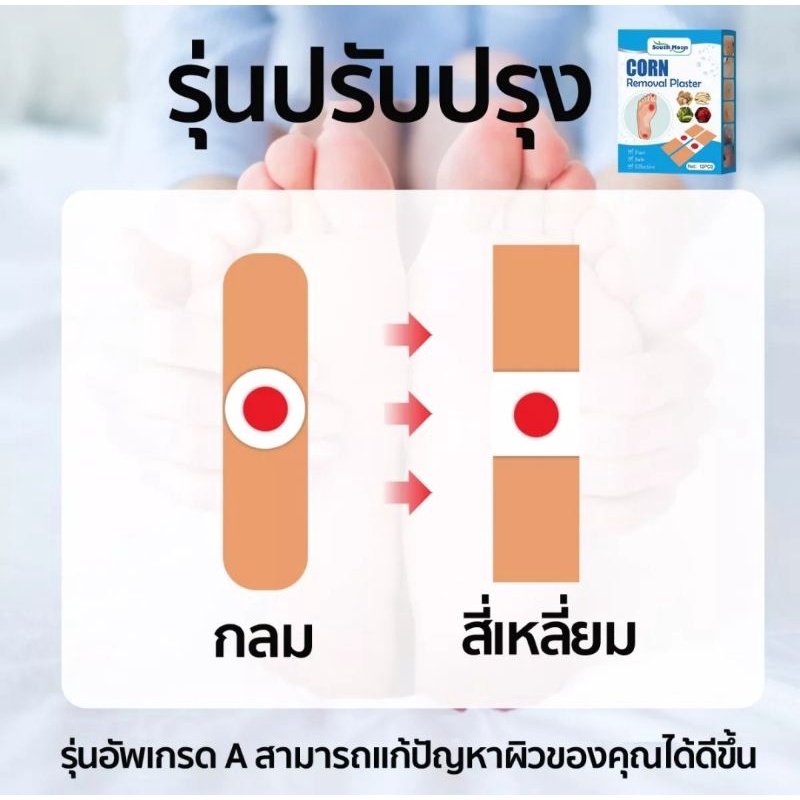 south-moon-12ชิ้น-กล่อง-พลาสเตอร์แปะหูด-ตาปลา-มีsalicylicacid-กรดอ่อน-ช่วยให้หนังแข็งหลุดง่าย-corn-wart-remover-plaster