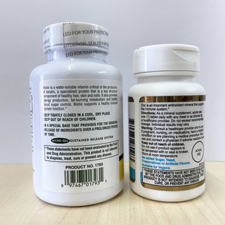 ภาพขนาดย่อของภาพหน้าปกสินค้าแพ็คคู่ถูกกว่า  ไบโอติน Nature's Plus Biotin 10 mg / 10,000 mcg (90 Tablets) + ซิงค์ 21st Century Zinc 50 mg (60Tablet) จากร้าน newwisdomgroup บน Shopee ภาพที่ 1